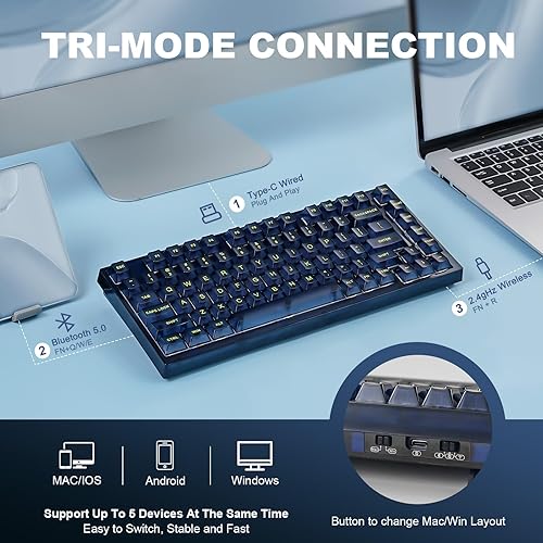 YUNZII X75 PRO 82 Key Wireless Hot Swappable Mechanical Gaming